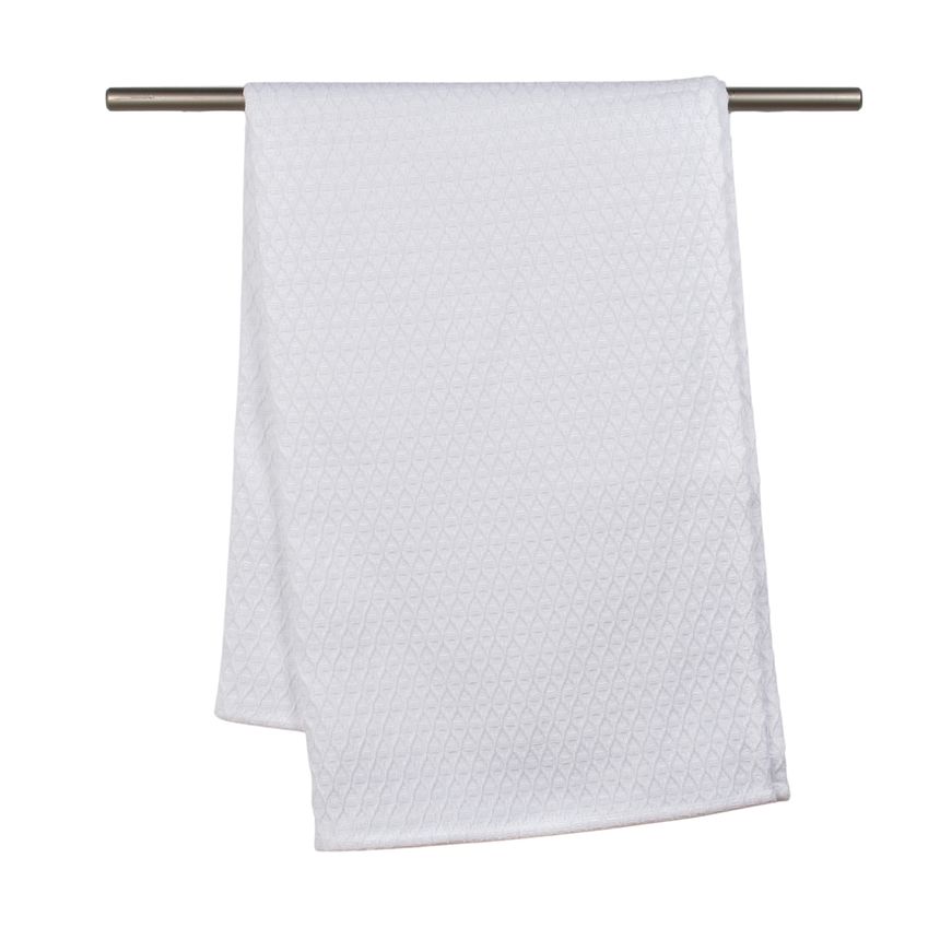 Waffle weave towel in white colour