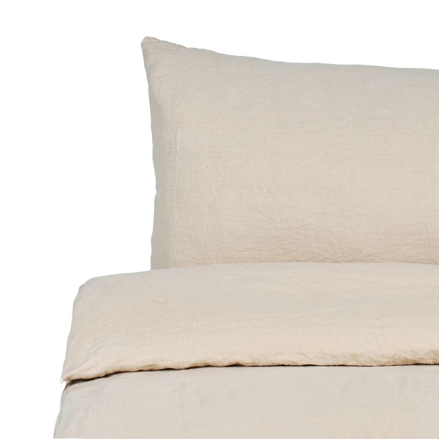 Light beige colour washed linen bed set, several sizes