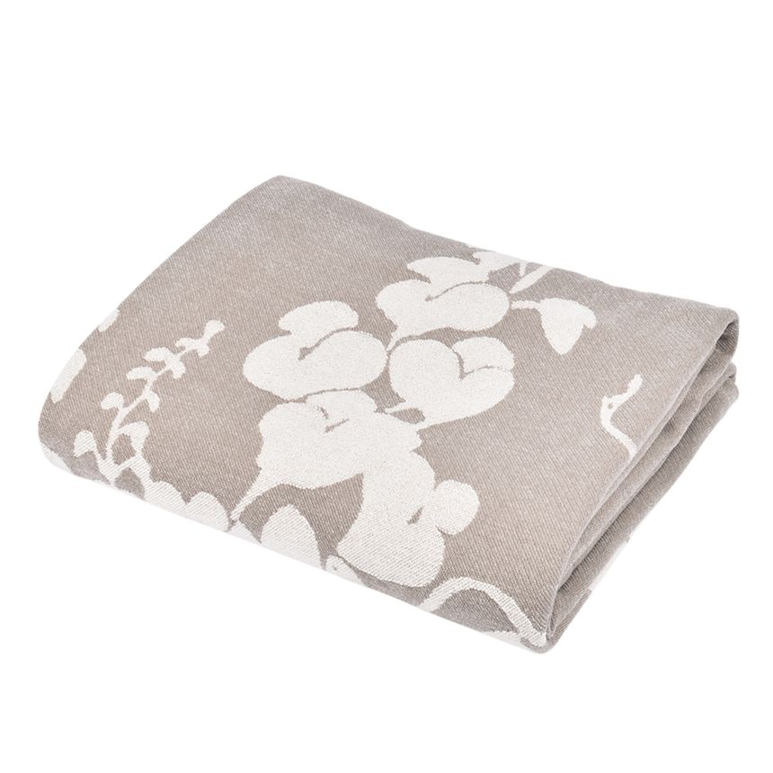Patterned blanket in beige colour, 134x200 cm