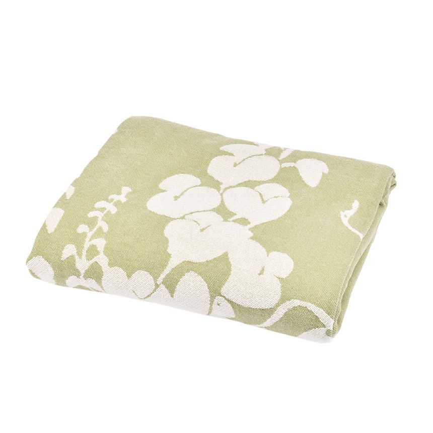 Patterned blanket in green colour, 134x200 cm