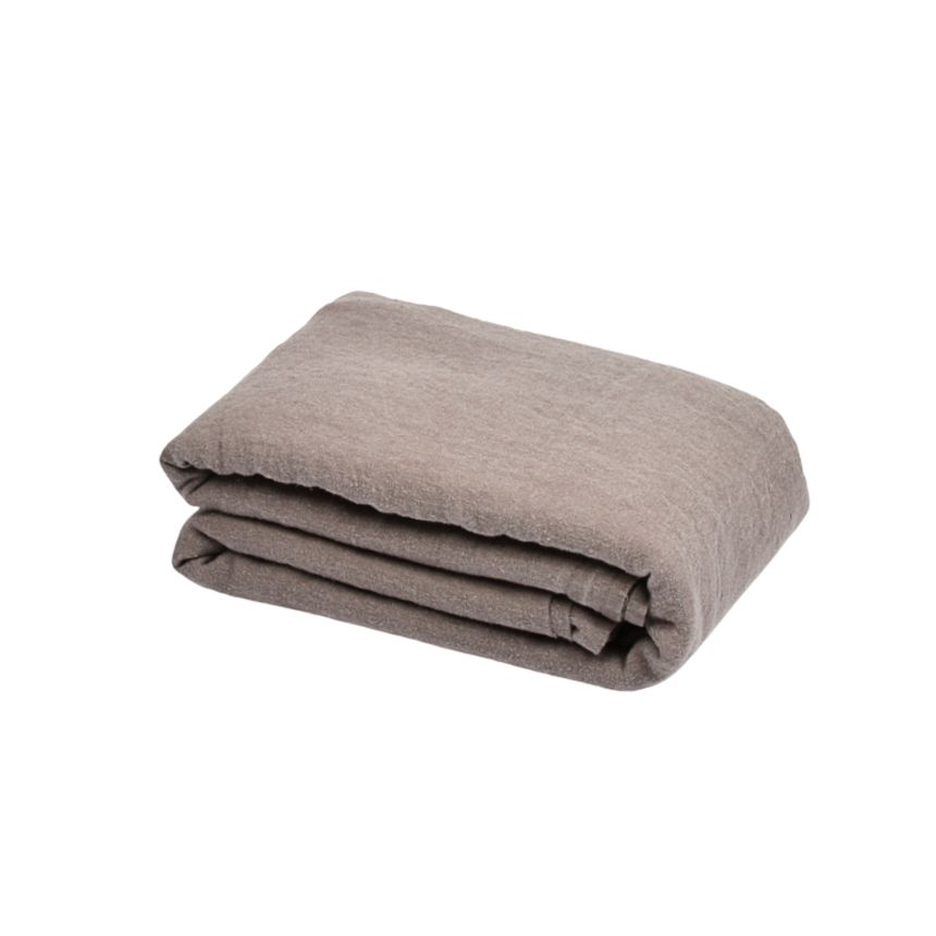 Cacao colour washed linen bed sheet, two sizes