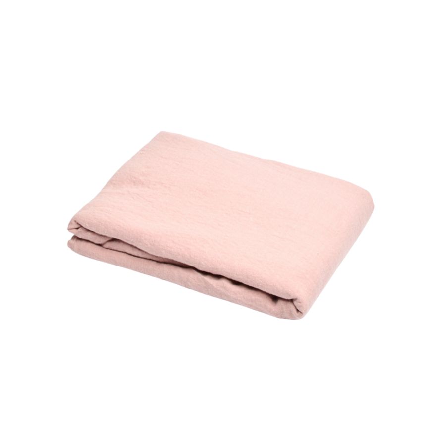 Pink colour washed linen bed sheet, two sizes
