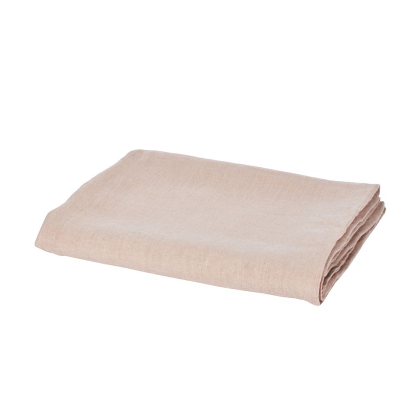 Rosy colour washed linen bed sheet, two sizes
