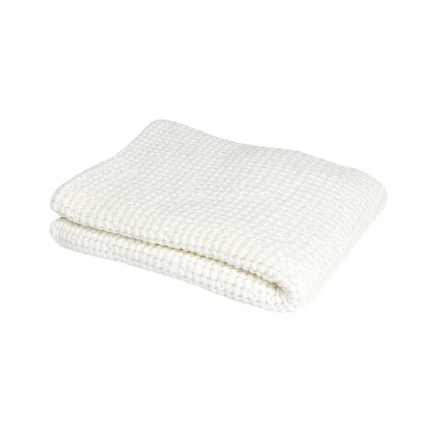 Waffle weave bath towel in white, two sizes