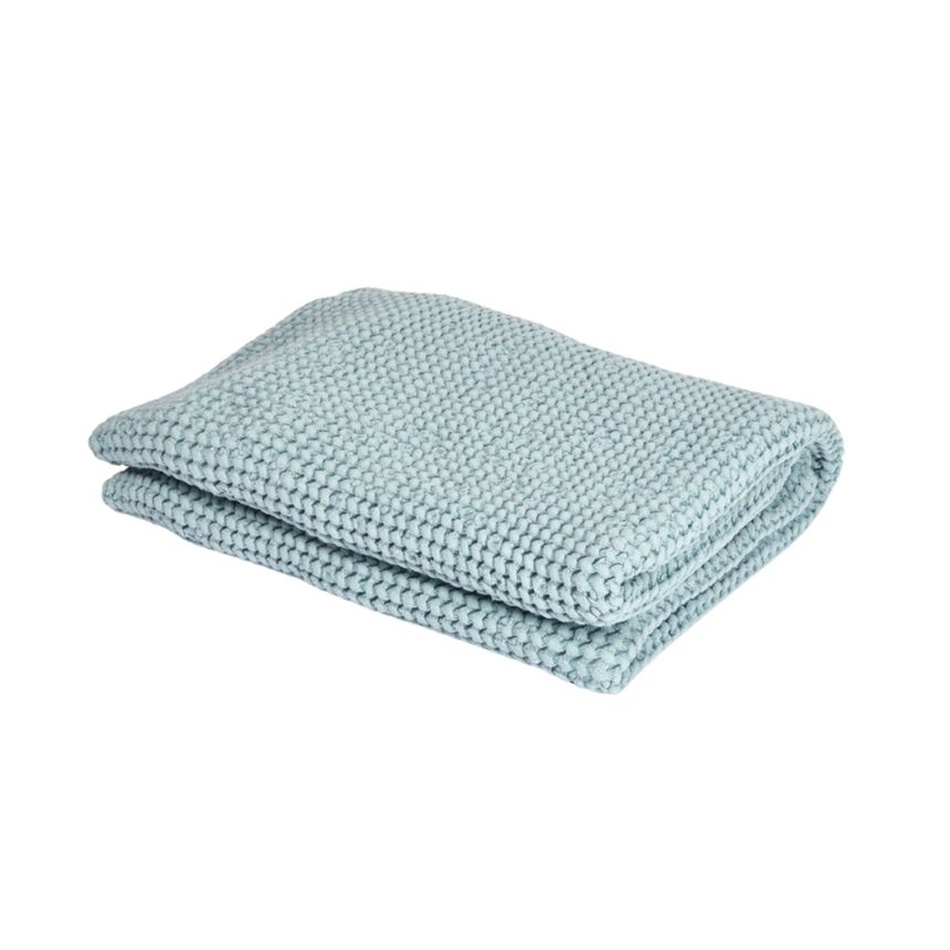 Waffle weave bath towel in light blue, two sizes