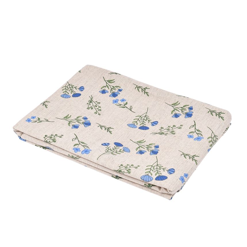 Water-pro natural colour tablecloth Blue linen, two sizes