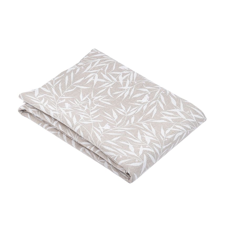 Natūralios spalvos lininė staltiesė Baltas sodas, keli dydžiai