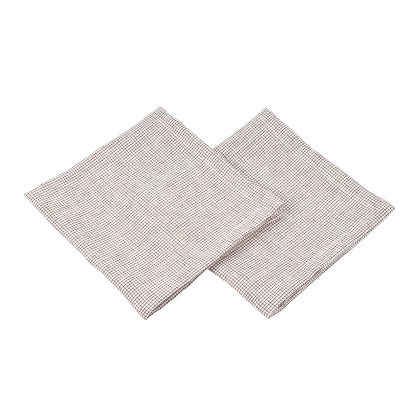 Checkered linen napkins set, 41x41 cm, 4 pcs.