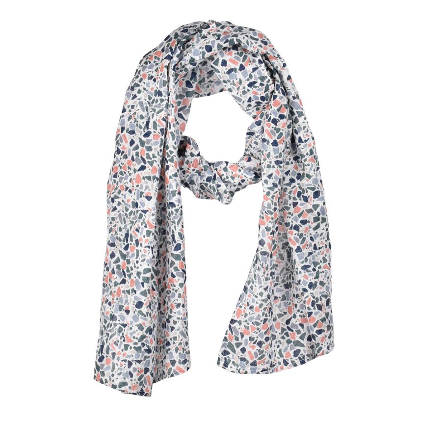 Linen scarf vibrant Mosaic