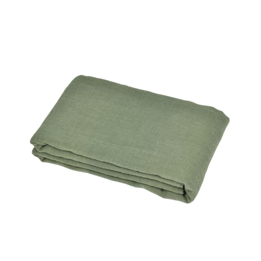 Pale green colour washed linen bed sheet, two sizes