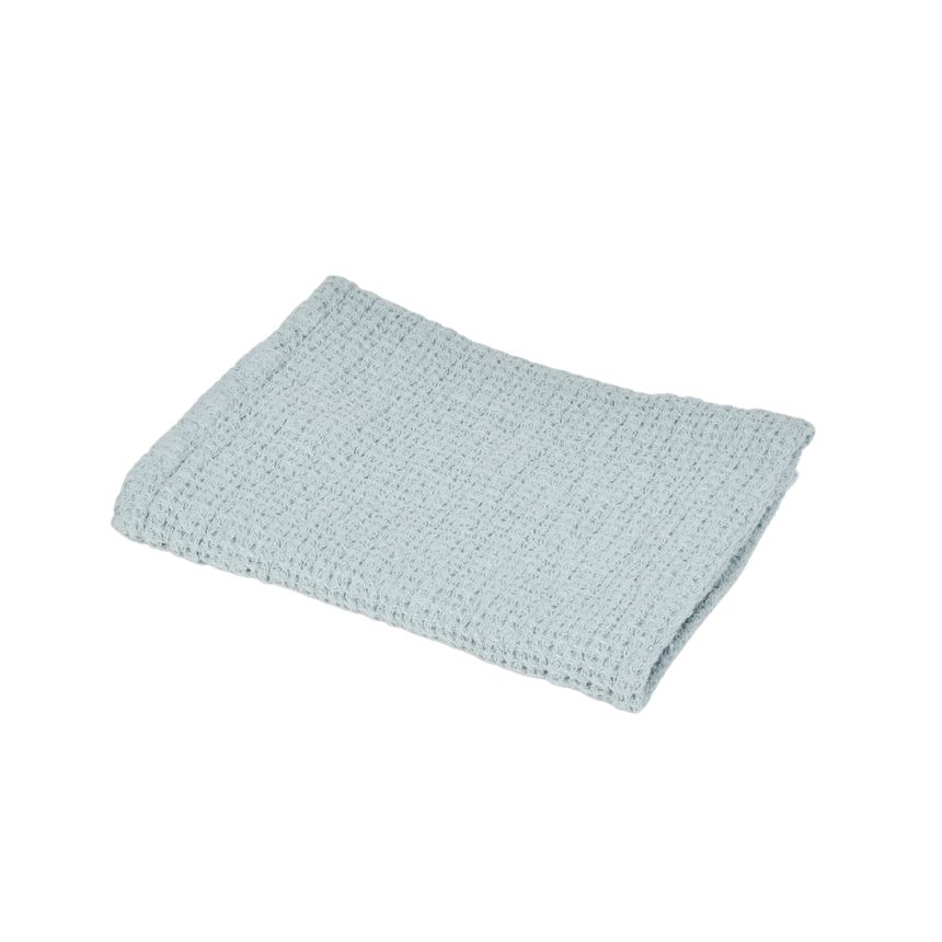 Waflle weave bath towel Dubysa in light blue color, 35x40 cm