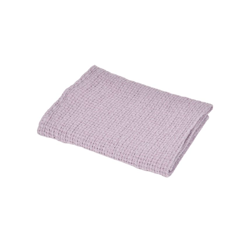Waflle weave bath towel Dubysa in lavender purple color, 35x40 cm