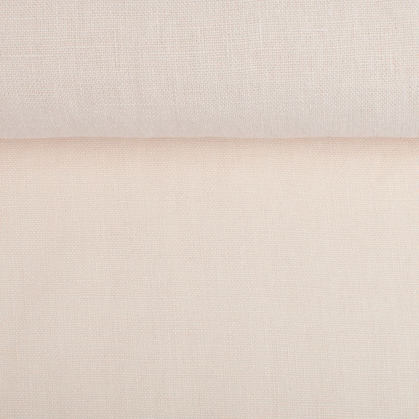 Minkštintas kremo spalvos lininis audinys, 320 g/m²