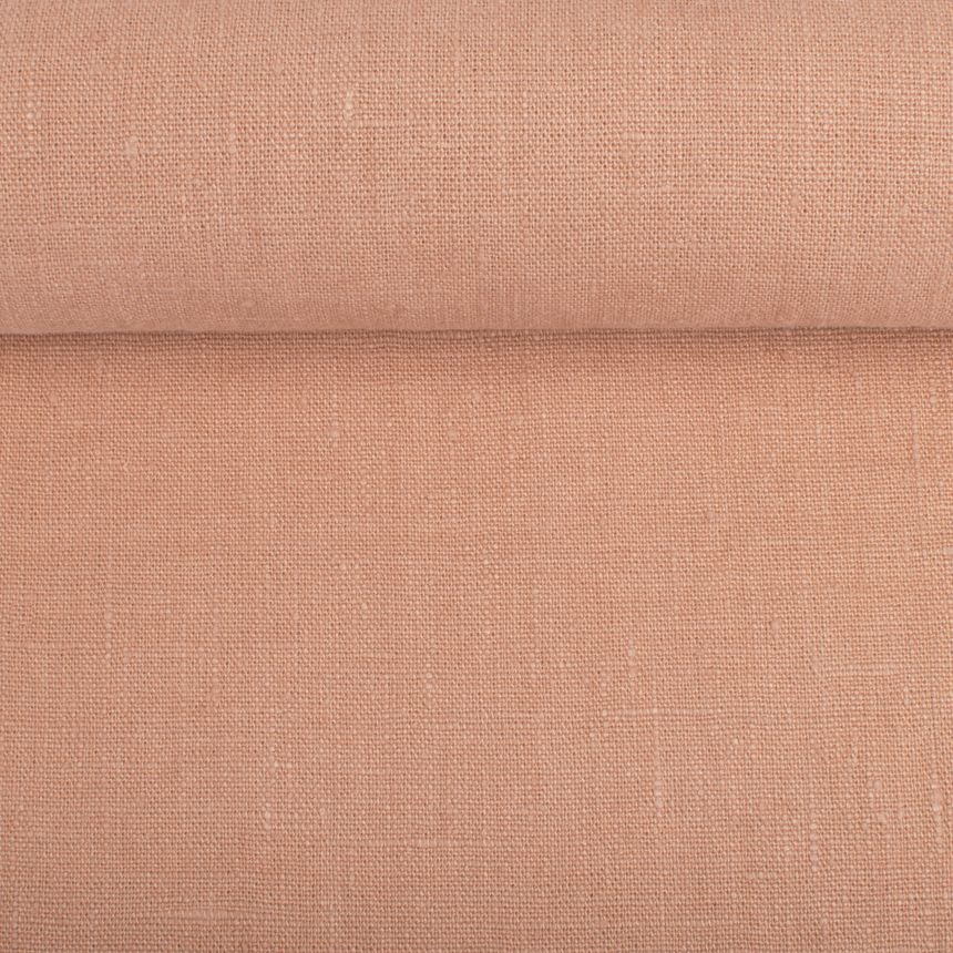 Minkštintas rusvos spalvos lininis audinys, 300 g/m²