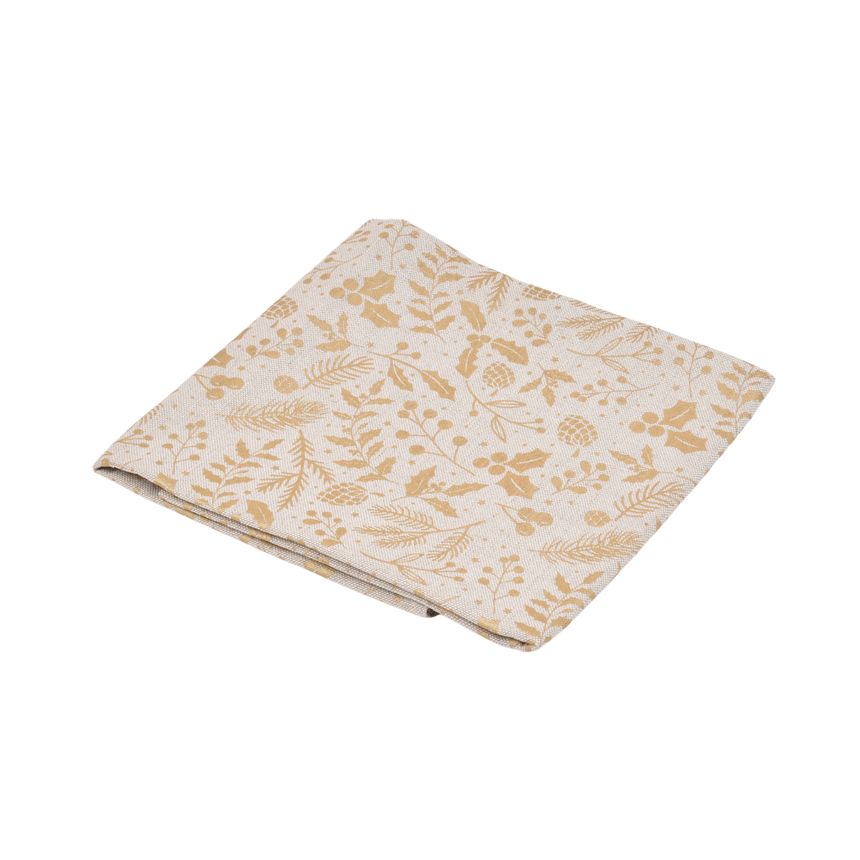 Runner Christmas greenery - golden print, 47X140 cm