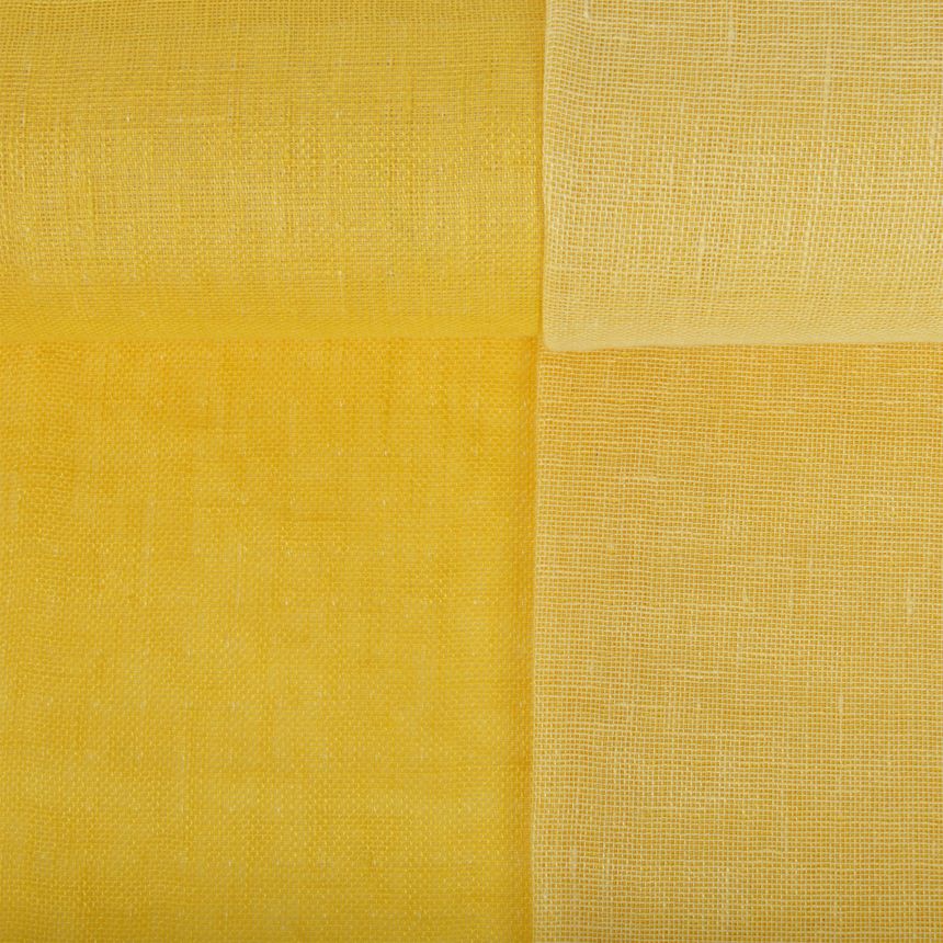 Dvipusis geltonos spalvos lininis audinys, 220 g/m²