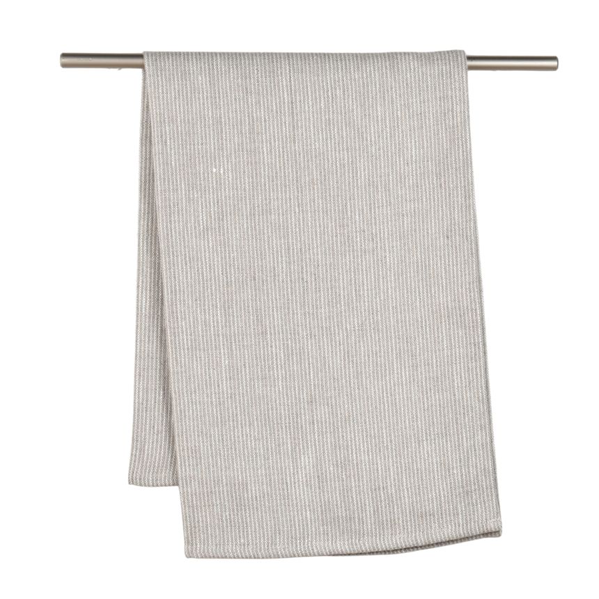 Linen kitchen towel White lines