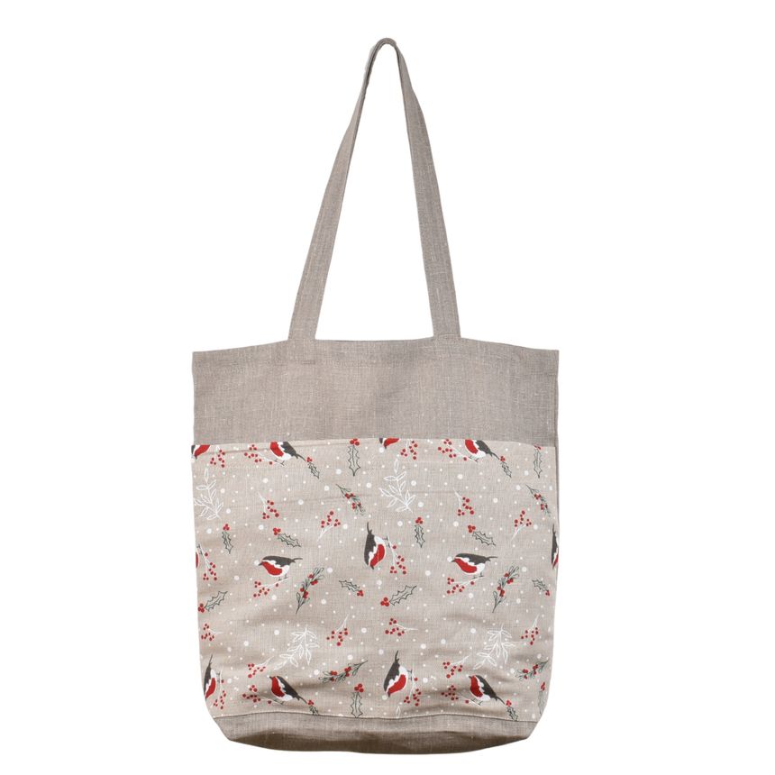 Various design shopping bag with two pockets - Bullfinch
