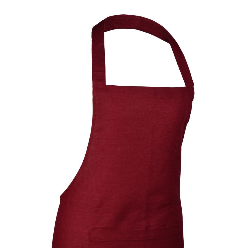 Apron in dark red colour