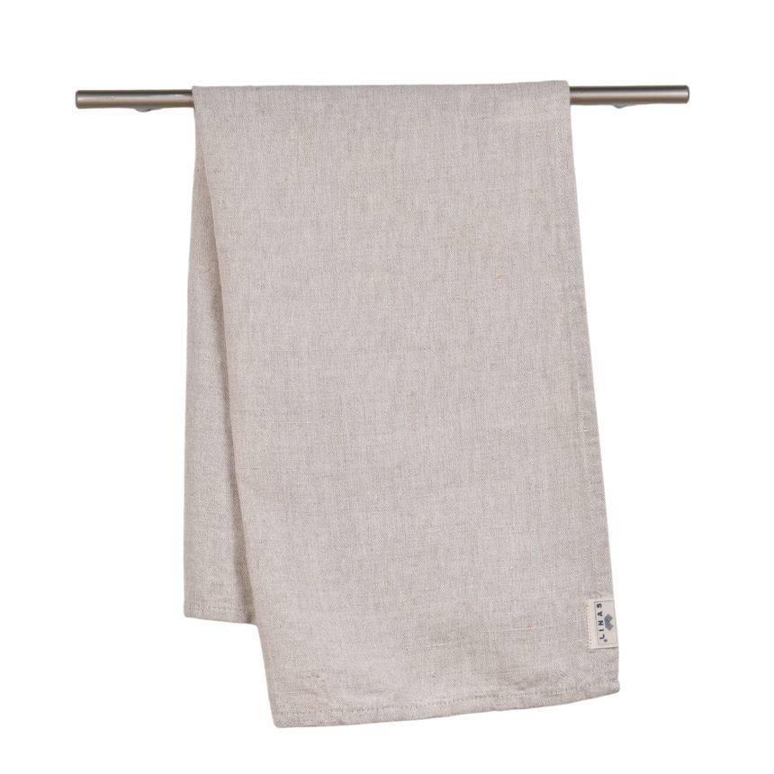 Plain semi-linen kitchen tea towel Minimal
