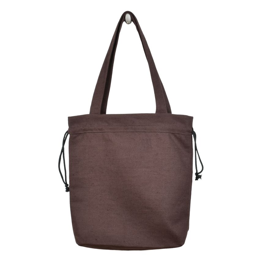 Linen drawstring bag in brown color (small)