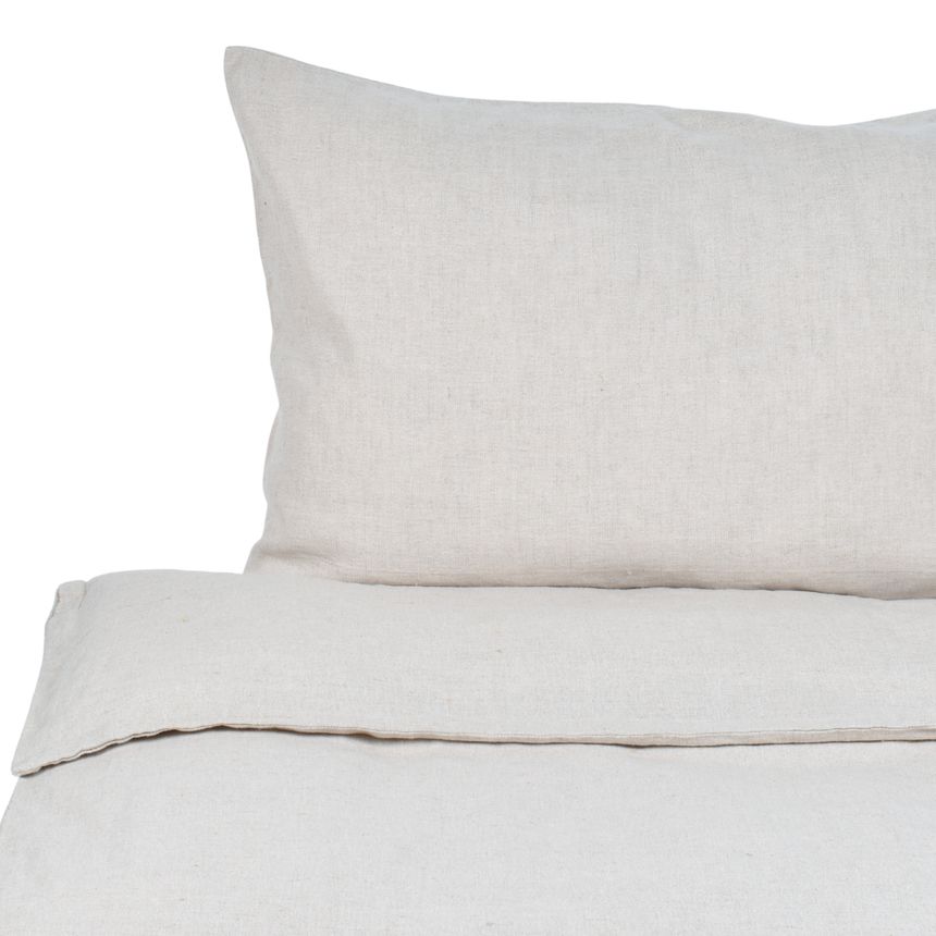 Natural colour washed bed set Minimal, 143x200; 50x70 cm