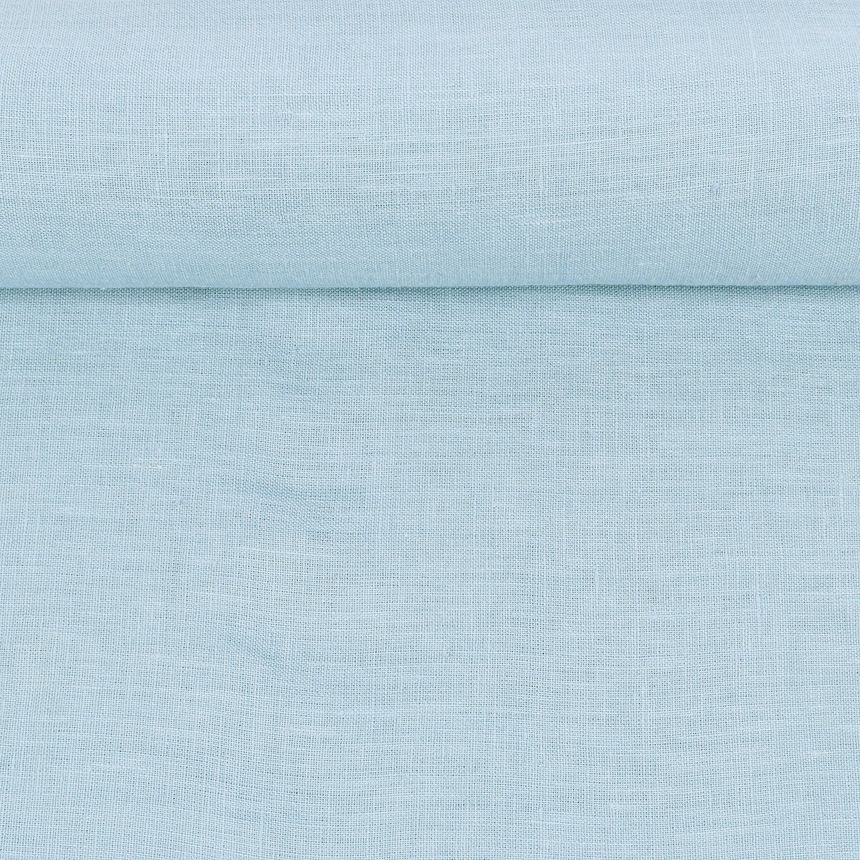 Platus melsvos spalvos minkštintas lininis audinys, 160 g/m² (Kipa)