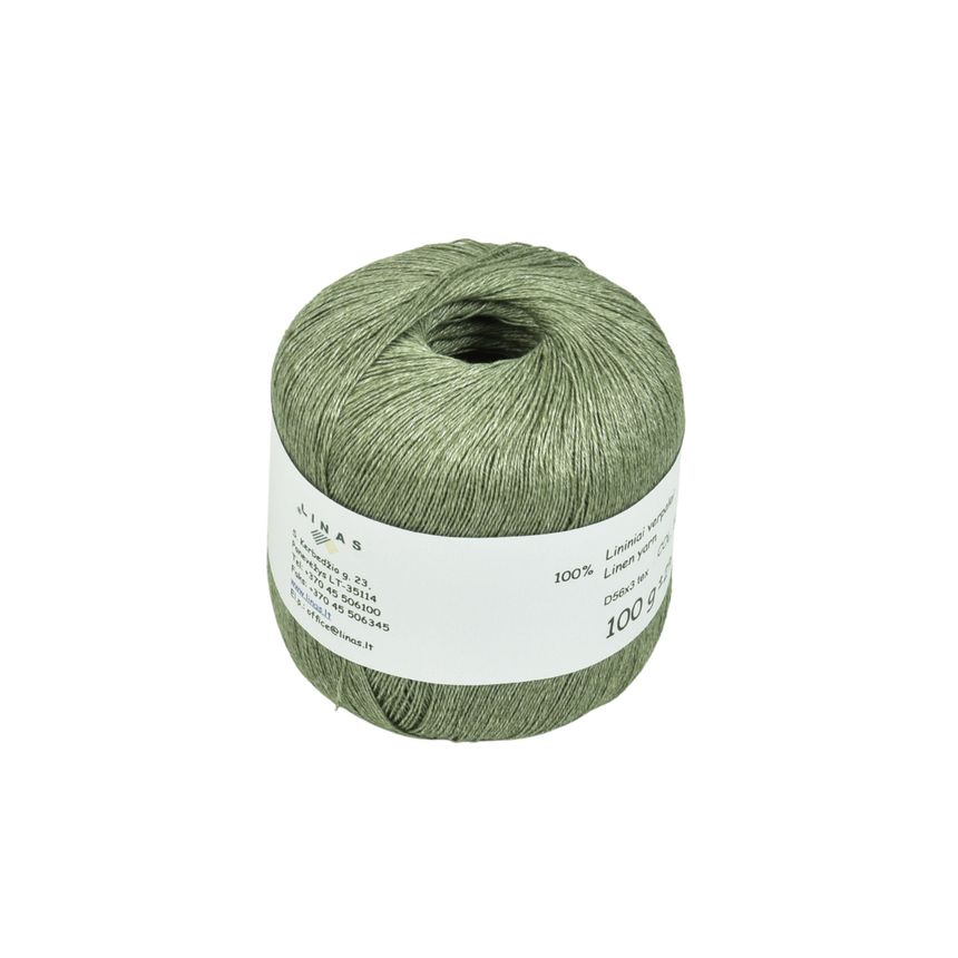 Light green colour melange linen yarn D56x3 tex, col. 557M, 100 g
