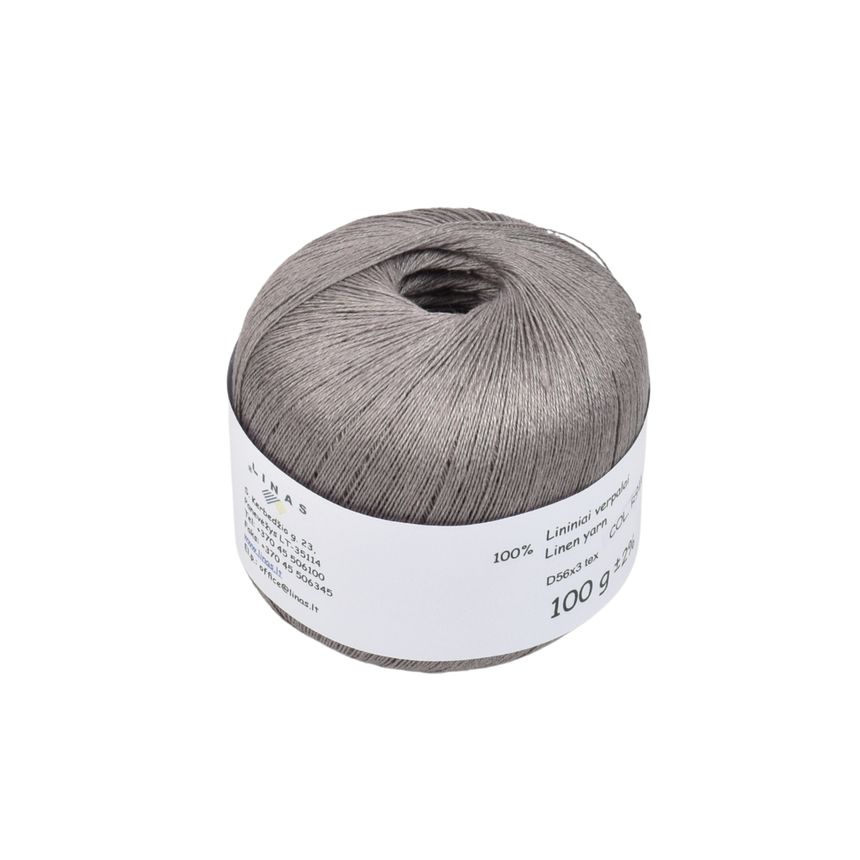 Bluish grey colour linen yarn D56x3 tex, col. R911, 100 g