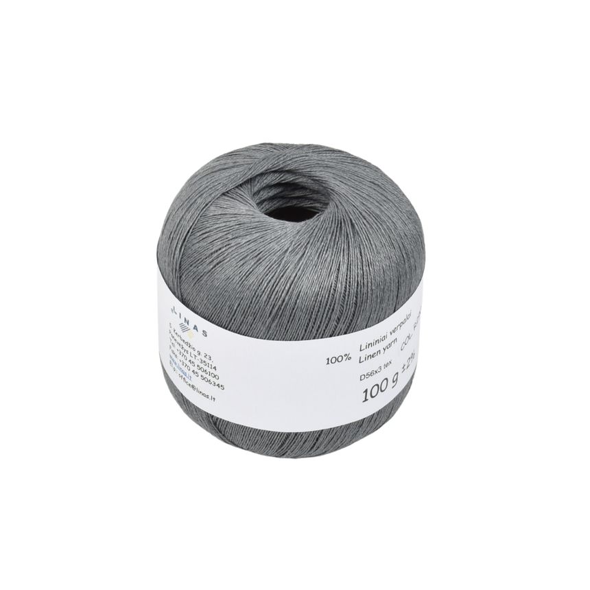 Bluish grey colour linen yarn D56x3 tex, col. R290, 100 g