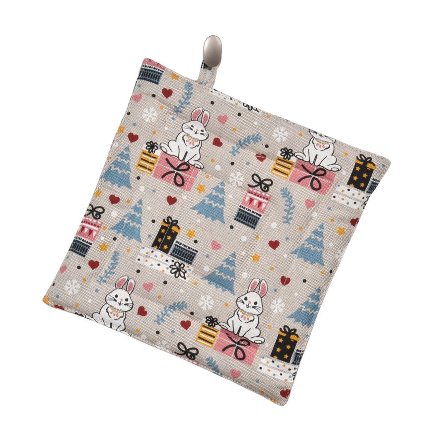 Pot holder Christmas bunnies