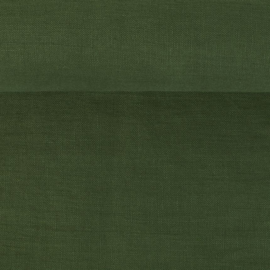 Minkštintas samanų spalvos lininis audinys, 93 g/m²