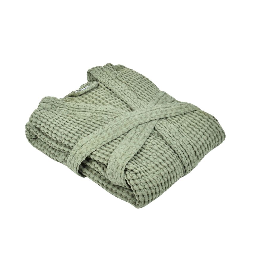 Pale green colour linen bathrobe Žibutė