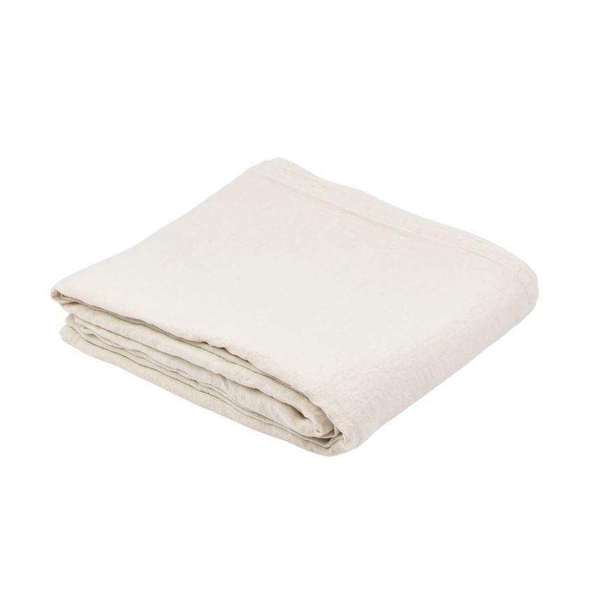 Ivory colour washed linen flat sheet URBAN CHIC, 225x240 cm