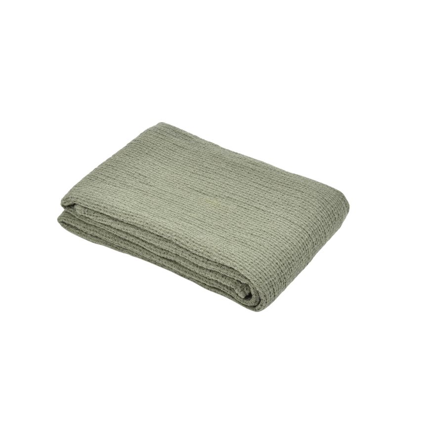 Waffle weave linen bath towel Dubysa in pale green color, several sizes