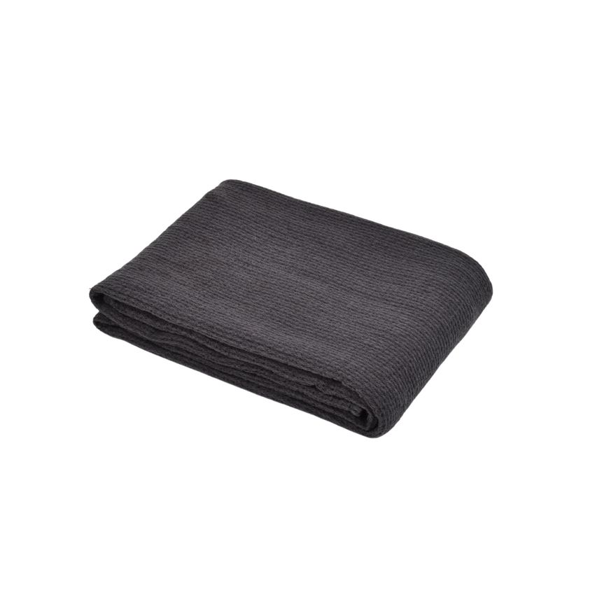 Waflle weave linen bath towel Dubysa in anthracite grey color, several sizes