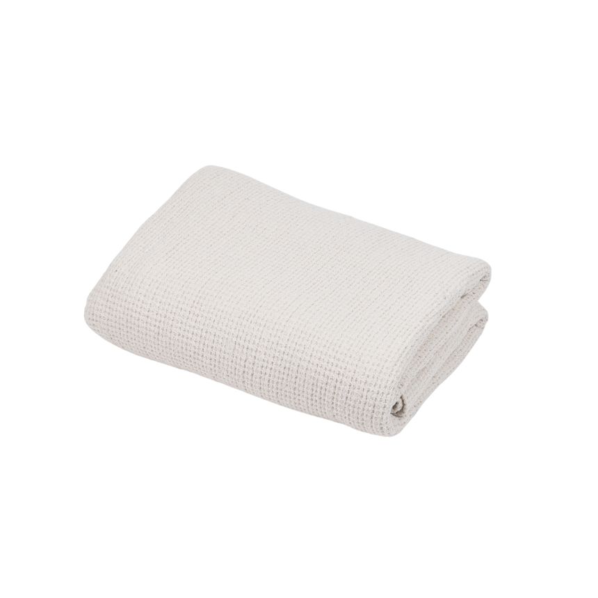 Waffle weave linen bath towel Dubysa in ivory color, several sizes