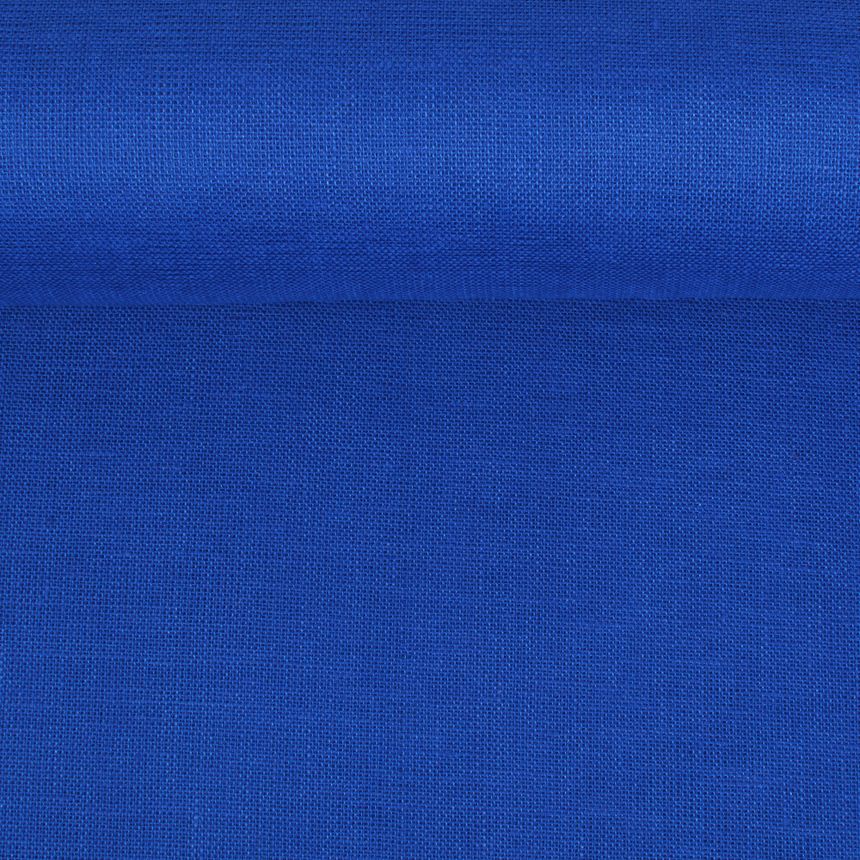 Linen fabric in royal blue, 150 g/m²