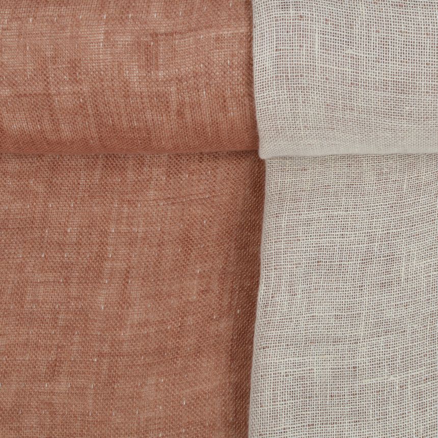 Double-sided washed linen fabric in brown, 220 g/m²