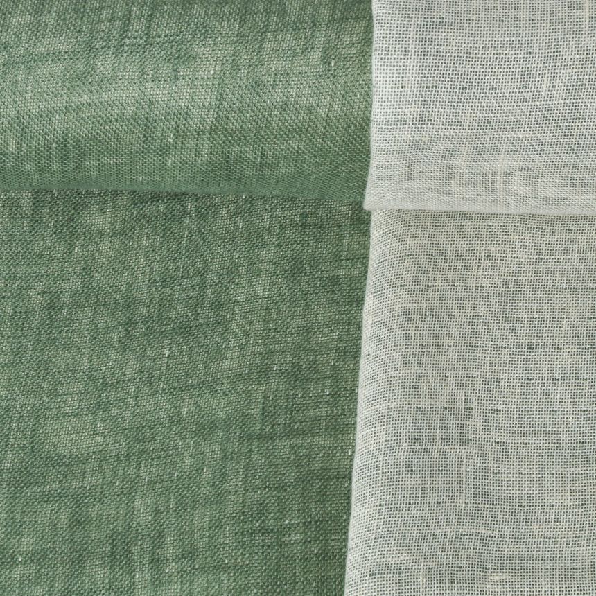 Double-sided washed linen fabric in green, 220 g/m²