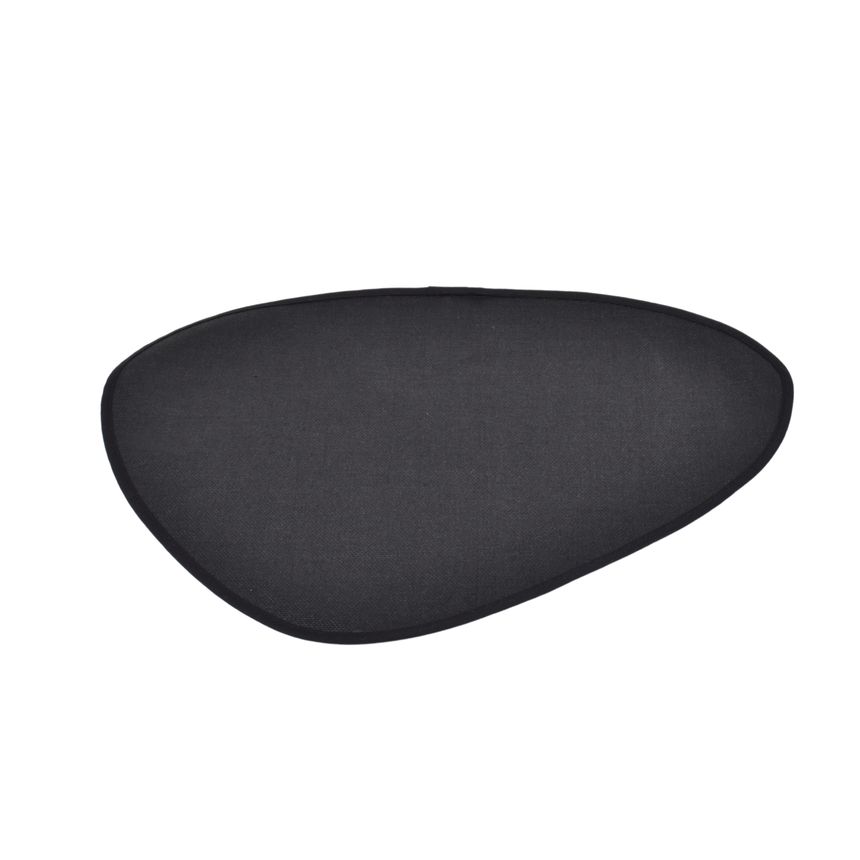 Reversible moisture-pro organic shape linen placemat in black colour