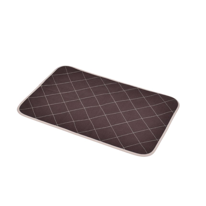 Reversible brown colour linen table placemat - runner with light quilting