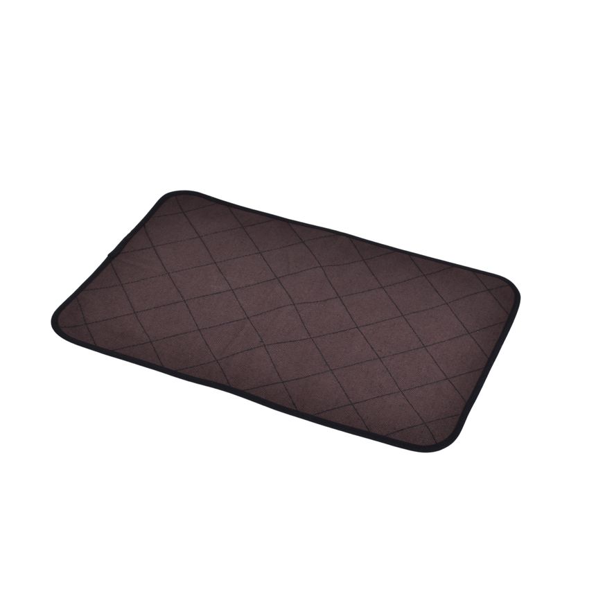 Reversible brown colour linen table placemat - runner with dark quilting