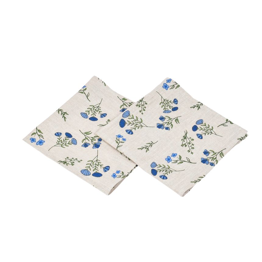 Linen napkins set Blue linen, 45x45 cm, 4 pcs