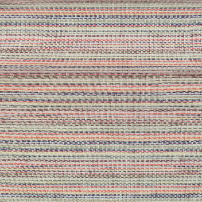 Multicoloured linen fabric with fine stripes, 180 g/m²