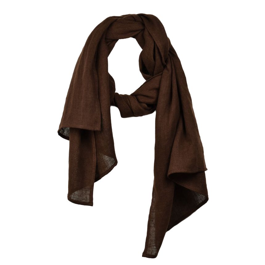 Linen scarf in brown colour