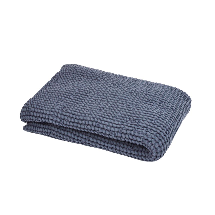 Waffle weave bath towel in smoke grey, two sizes