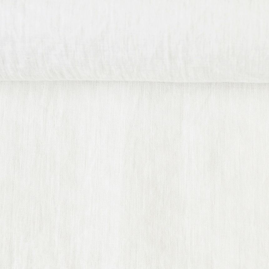 Wide softened linen fabric in snow white, 150 g/m² (Bale)