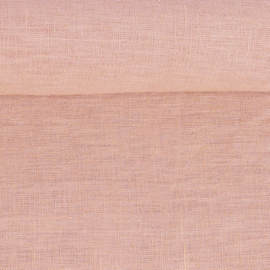 Linen fabric in pink, 230 g/m²