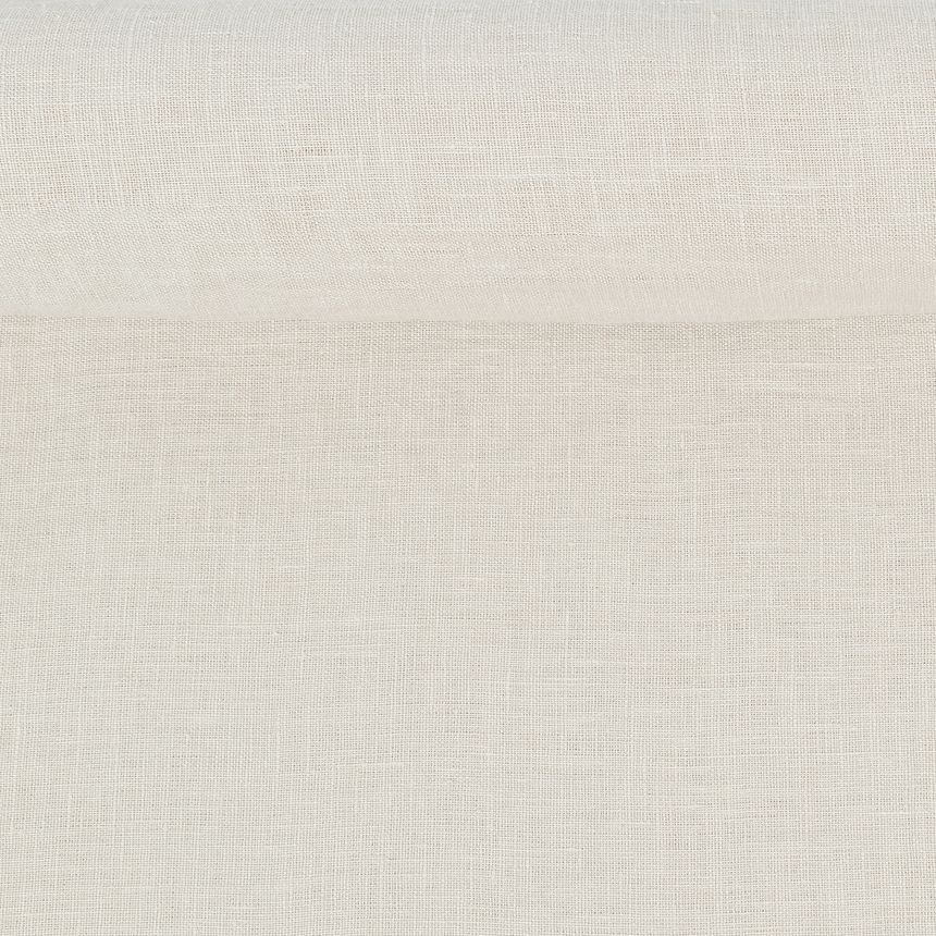 Washed linen fabric in pearl, 195 g/m²
